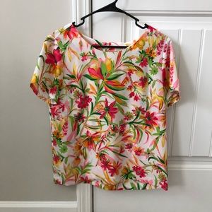 J crew floral blouse